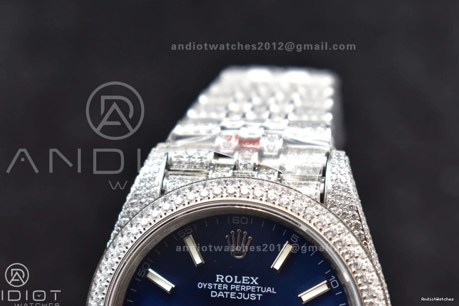 SportInspired Diamond Blue Stick DateJust Version Markers 41mm Best 897 JDF 0420